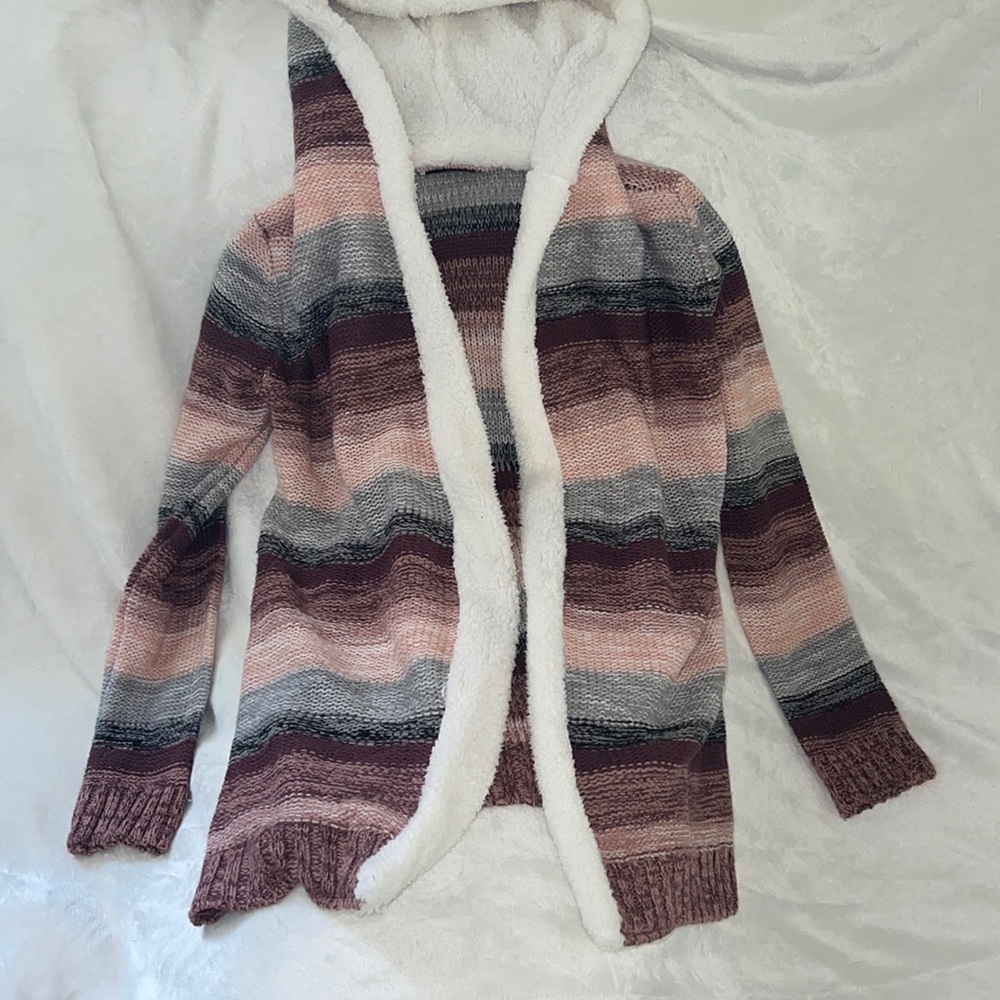 Hooded cardigan sweater